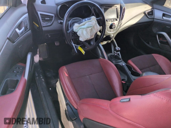2016 Hyundai Veloster Turbo with VIN KMHTC6AE7GU284808, listed as a Copart auction lot 79896544 with 154,609 mi miles and Salvage Title. Bid and sale history available at carsss.com. Image 8.