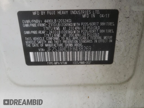 2014 Subaru Forester 2.5i Limited with VIN JF2SJAHC1EH438269, listed as a Copart auction lot 49068075 with 186,422 mi miles and Salvage Title. Bid and sale history available at carsss.com. Image 12.