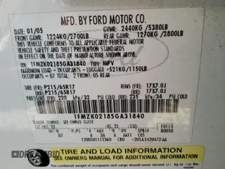 2005 Ford Freestyle SEL z VIN 1FMZK02185GA31840, wystawiony jako Copart lot #53802915 z przebiegiem 164 791 mil mil oraz Szkoda całkowita • Salvage title. Historia ofert i sprzedaży dostępna na DreamBid. Obrazek 14.
