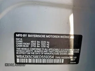 2014 BMW 3 Series 328i Gran Turismo xDrive z VIN WBA3X5C58ED559354, wystawiony jako Copart lot #57091895 z przebiegiem 126 186 mil mil oraz Szkoda całkowita • Salvage title. Historia ofert i sprzedaży dostępna na DreamBid. Obrazek 12.