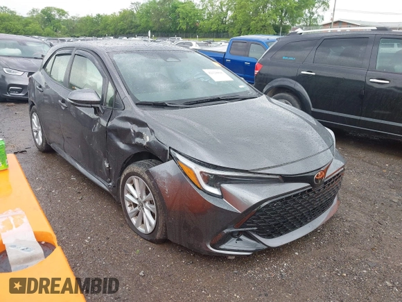 2023 Toyota Corolla Hatchback SE with VIN JTND4MBE2P3208889, listed as a IAAI auction lot 42128896 with 17,361 mi miles. Bid and sale history available at carsss.com. Image 1.