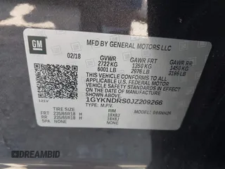 2018 Cadillac XT5 Luxury AWD z VIN 1GYKNDRS0JZ209266, wystawiony jako IAAI lot #42454536 z przebiegiem 52 839 mil mil oraz . Historia ofert i sprzedaży dostępna na DreamBid. Obrazek 9.