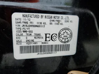2013 Infiniti EX Journey with VIN JN1BJ0HR9DM481117, listed as a Copart auction lot 65828164 with 115,140 mi miles and Salvage Title. Bid and sale history available at carsss.com. Image 16.