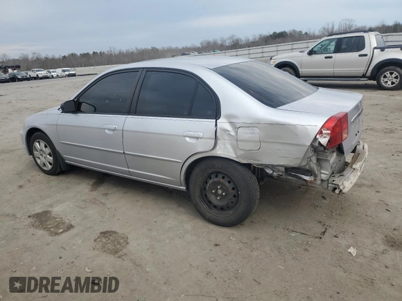 2001 Honda Civic EX with VIN 1HGES26711L037303, listed as a Copart auction lot 47243545 with 103,292 mi miles and Salvage Title. Bid and sale history available at DreamBid. Image 2.