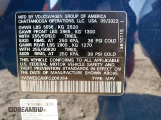 2023 Volkswagen Atlas SE with VIN 1V2WE2CAXPC206364, listed as a Copart auction lot 74216144 with 14,977 mi miles and Salvage title. Bid and sale history available at DreamBid. Image 15.