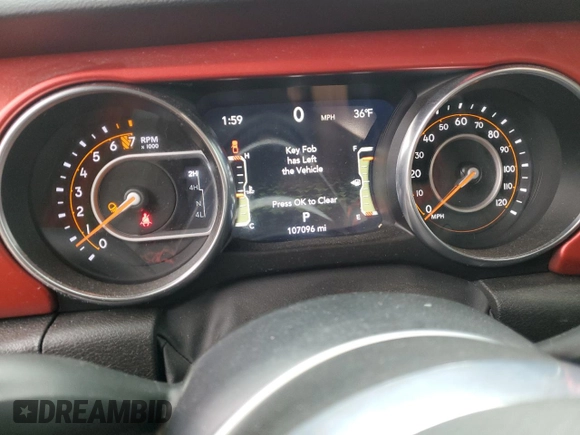 2023 Jeep Gladiator Rubicon with VIN 1C6JJTBG6PL500516, listed as a Copart auction lot 43432015 with 107,096 mi miles and Salvage title. Bid and sale history available at DreamBid. Image 9.