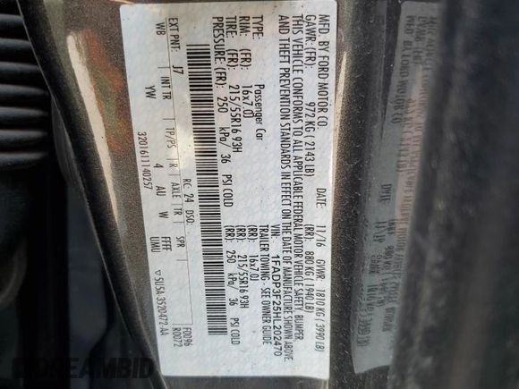 2017 Ford Focus SE with VIN 1FADP3F25HL202470, listed as a Copart auction lot 59941835 with 142,628 mi miles and Salvage title. Bid and sale history available at DreamBid. Image 12.