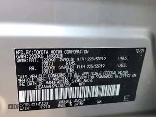 2022 Toyota Venza LE with VIN JTEAAAAH9NJ087356, listed as a Copart auction lot 74365184 with 38,094 mi miles and Salvage Title. Bid and sale history available at carsss.com. Image 13.