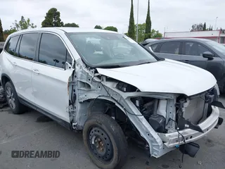 2021 Honda Pilot EX-L z VIN 5FNYF6H52MB099822, wystawiony jako IAAI lot #42183327 z przebiegiem Nie podano mil oraz . Historia ofert i sprzedaży dostępna na DreamBid. Obrazek 1.