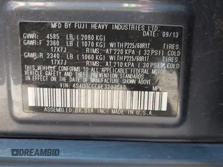 2014 Subaru Outback Premium with VIN 4S4BRCCC6E3233680, listed as a IAAI auction lot 41828411 with 129,796 mi miles and . Bid and sale history available at DreamBid. Image 9.