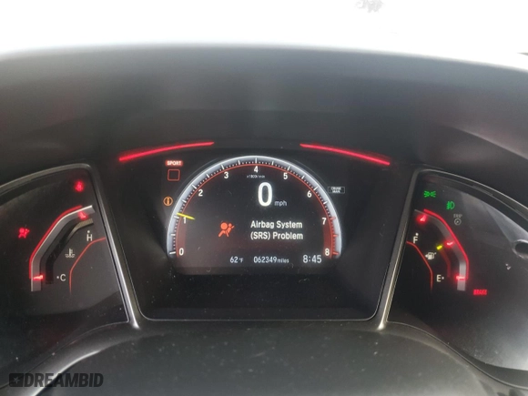 2019 Honda Civic Type R Touring with VIN SHHFK8G76KU201216, listed as a Copart auction lot 71219534 with 62,349 mi miles and Salvage Title. Bid and sale history available at carsss.com. Image 9.