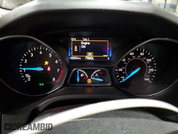 2015 Ford Focus SE with VIN 1FADP3F23FL300782, listed as a Copart auction lot 50462775 with 92,504 mi miles and Salvage Title. Bid and sale history available at carsss.com. Image 9.