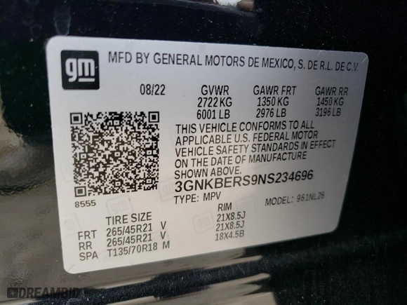 2022 Chevrolet Blazer RS with VIN 3GNKBERS9NS234696, listed as a Copart auction lot 65832234 with 27,902 mi miles and Salvage Title. Bid and sale history available at carsss.com. Image 13.