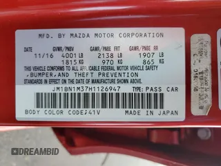 2017 Mazda 3 Grand Touring with VIN JM1BN1M37H1126947, listed as a Copart auction lot 77704214 with 70,970 mi miles and Salvage Title. Bid and sale history available at DreamBid. Image 12.