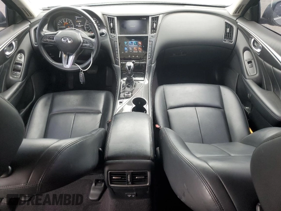 2021 Infiniti Q50 Pure with VIN JN1EV7AP5MM706121, listed as a Copart auction lot 53731965 with 76,603 mi miles and Salvage Title. Bid and sale history available at DreamBid. Image 8.