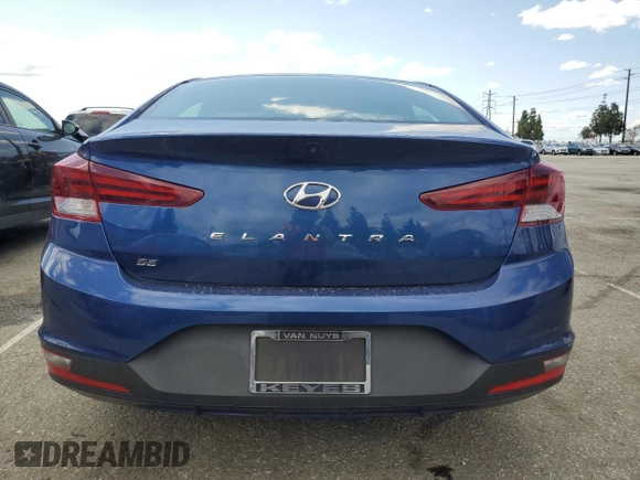 2019 Hyundai Elantra SE with VIN 5NPD74LFXKH495222, listed as a Copart auction lot 51263395 with 58,278 mi miles and Salvage Title. Bid and sale history available at DreamBid. Image 6.