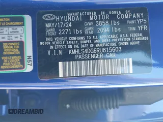 2024 Hyundai Elantra SEL с VIN KMHLS4DG6RU815603, выставлен на аукционе IAAI как лот 42299061 с пробегом 1 193 миль миль и . История ставок и продаж доступна на DreamBid. Изображение 9.