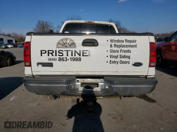 1999 Ford F-250 XL with VIN 1FTNX20F6XEF06608, listed as a Copart auction lot 45563185 with 260,145 mi miles and Salvage title. Bid and sale history available at DreamBid. Image 6.