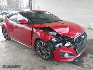2016 Hyundai Veloster Turbo Rally Edition with VIN KMHTC6AE2GU252400, listed as a IAAI auction lot 41505464 with 53,024 mi miles. Bid and sale history available at carsss.com. Image 1.