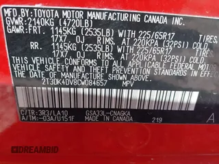 2012 Toyota RAV4 Limited with VIN 2T3DK4DV8CW084657, listed as a IAAI auction lot 41881040 with 191,119 mi miles. Bid and sale history available at carsss.com. Image 9.