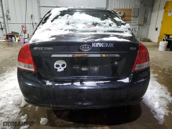 2007 Kia Spectra EX with VIN KNAFE122X75444545, listed as a Copart auction lot 45406305 with 186,245 mi miles and Salvage Title. Bid and sale history available at carsss.com. Image 6.
