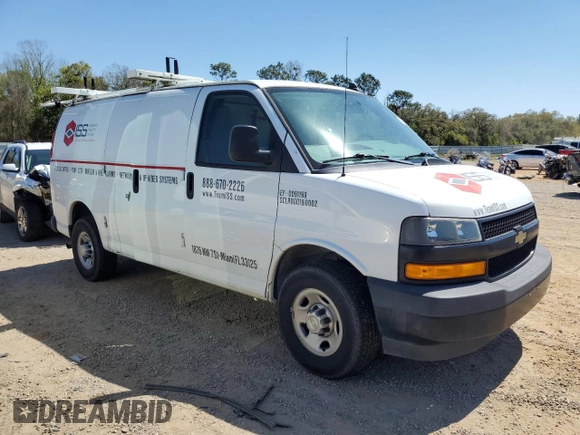 2019 Chevrolet Express Cargo Van with VIN 1GCWGAFG4K1279871, listed as a Copart auction lot 50024895 with 84,102 mi miles and Clean Title. Bid and sale history available at carsss.com. Image 4.