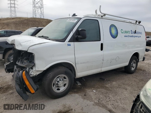 2019 Chevrolet Express Cargo with VIN 1GCWGAFP7K1185578, listed as a Copart auction lot 50901655 with 104,755 mi miles and Salvage title. Bid and sale history available at DreamBid. Image 1.