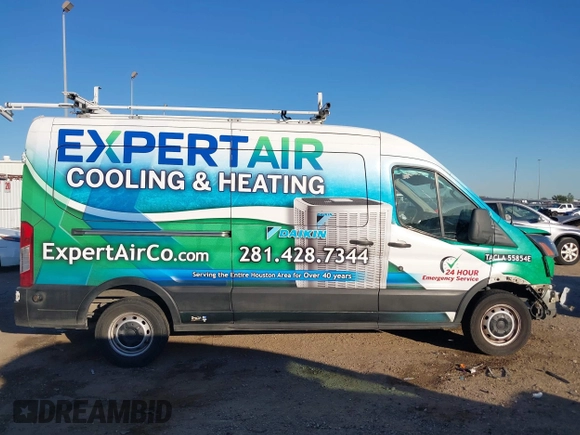 2019 Ford Transit with VIN 1FTYR2CM6KKA92080, listed as a IAAI auction lot 40863954 with 146,821 mi miles and . Bid and sale history available at DreamBid. Image 13.