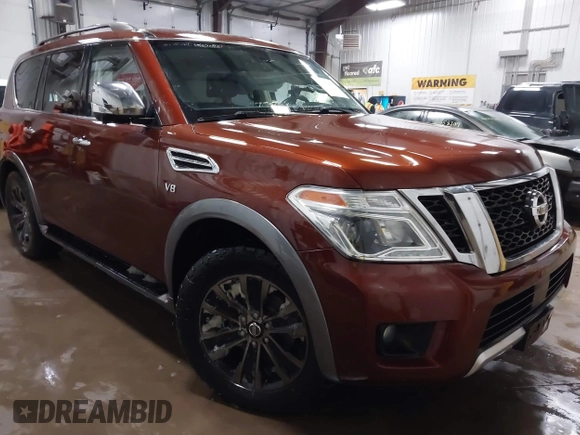 2017 Nissan Armada SV with VIN JN8AY2NC3H9502234, listed as a IAAI auction lot 41579070 with 92,439 mi miles and . Bid and sale history available at DreamBid. Image 1.