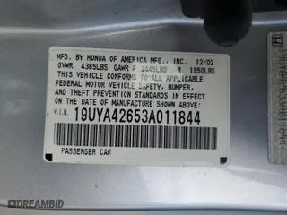 2003 Acura CL Type S with VIN 19UYA42653A011844, listed as a Copart auction lot 48933395 with 211,088 mi miles and Salvage Title. Bid and sale history available at carsss.com. Image 14.
