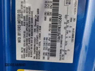 2019 Ford Mustang EcoBoost with VIN 1FA6P8TH9K5105847, listed as a Copart auction lot 62660215 with 119,207 mi miles and Salvage title. Bid and sale history available at DreamBid. Image 12.