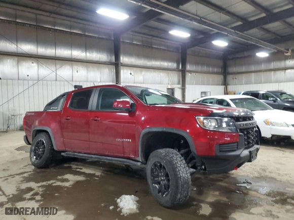2021 Chevrolet Colorado 4WD ZR2 with VIN 1GCGTEEN1M1112569, listed as a Copart auction lot 45168895 with 70,775 mi miles and Salvage Title. Bid and sale history available at carsss.com. Image 4.