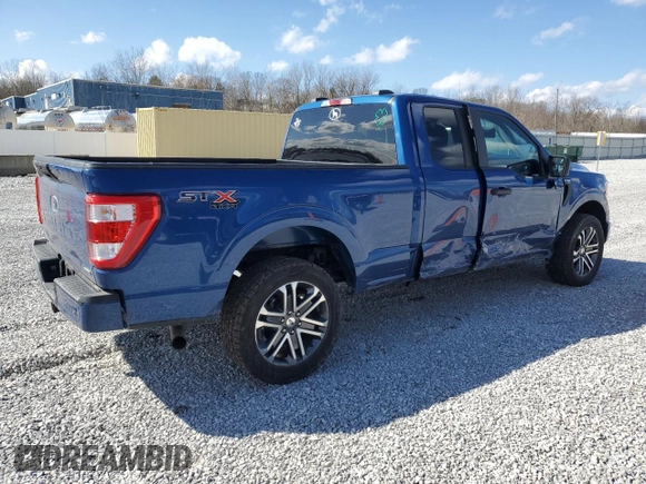 2022 Ford F-150 XL with VIN 1FTEX1EP3NKD19420, listed as a Copart auction lot 50161025 with 43,918 mi miles and Salvage title. Bid and sale history available at DreamBid. Image 3.