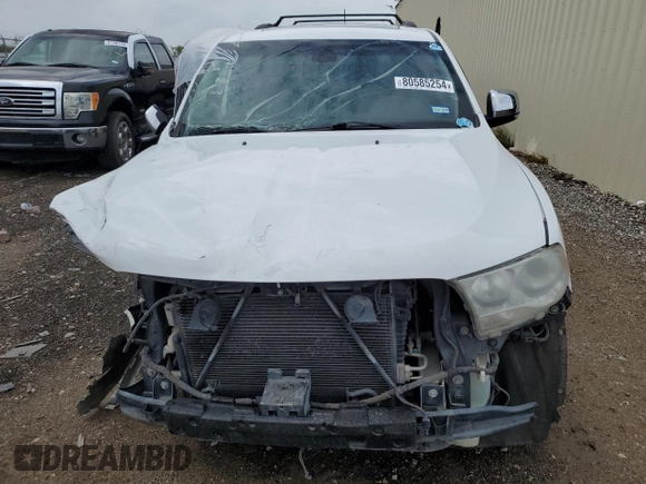 2013 Dodge Durango Citadel with VIN 1C4SDHET2DC613983, listed as a Copart auction lot 80585254 with 164,580 mi miles and Salvage Title. Bid and sale history available at carsss.com. Image 5.