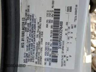 2012 Ford Fusion SE with VIN 3FAHP0HA5CR296400, listed as a Copart auction lot 43944785 with 178,382 mi miles and Salvage Title. Bid and sale history available at carsss.com. Image 14.