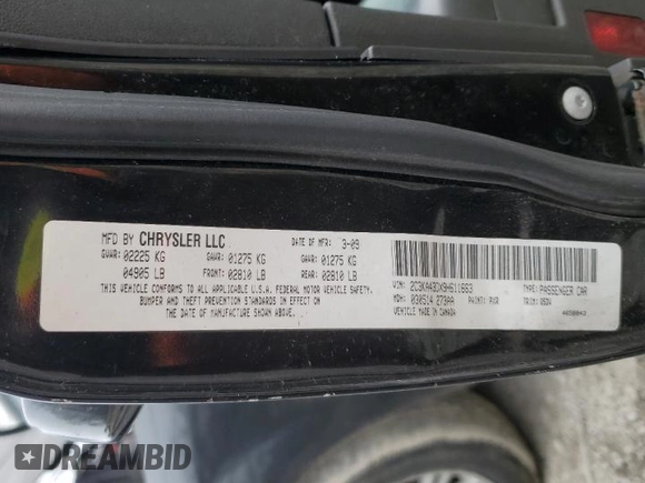 2009 Chrysler 300 LX with VIN 2C3KA43DX9H611663, listed as a Copart auction lot 44800555 with 143,488 mi miles and Clean Title. Bid and sale history available at carsss.com. Image 12.
