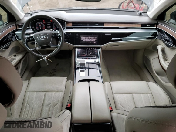 2020 Audi A8 L with VIN WAU8EAF85LN013807, listed as a Copart auction lot 47556075 with 44,921 mi miles and Salvage Title. Bid and sale history available at carsss.com. Image 8.