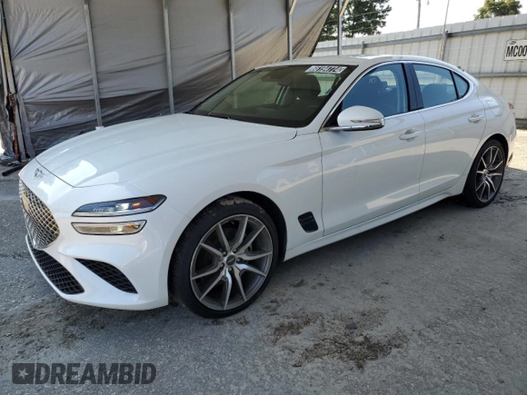 2023 Genesis G70 2.0T with VIN KMTG34TA0PU131807, listed as a Copart auction lot 66194774 with 12,185 mi miles and Salvage Title. Bid and sale history available at DreamBid. Image 1.
