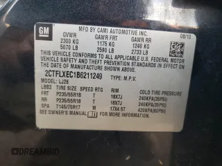 2011 GMC Terrain SLT-2 with VIN 2CTFLXEC1B6211249, listed as a Copart auction lot 72086884 with 163,671 mi miles and Salvage Title. Bid and sale history available at DreamBid. Image 14.
