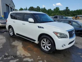2012 Infiniti QX56 7-passenger with VIN JN8AZ2NF4C9515915, listed as a Copart auction lot 60258964 with 228,690 mi miles and Salvage Title. Bid and sale history available at carsss.com. Image 4.
