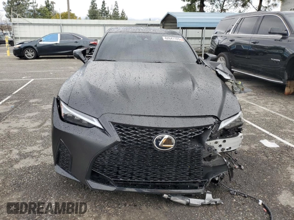 2023 Lexus IS with VIN JTHAP1D21P5003907, listed as a Copart auction lot 42641105 with 21,907 mi miles and Salvage Title. Bid and sale history available at carsss.com. Image 5.