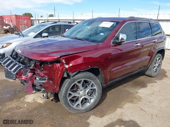2019 Jeep Grand Cherokee Limited with VIN 1C4RJFBG8KC786522, listed as a IAAI auction lot 41481426 with 33,569 mi miles. Bid and sale history available at carsss.com. Image 2.