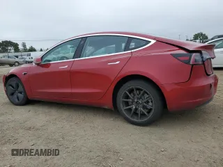 2018 Tesla Model 3 Long Range Battery with VIN 5YJ3E1EA5JF153966, listed as a Copart auction lot 55348735 with 38,755 mi miles and Salvage Title. Bid and sale history available at DreamBid. Image 2.