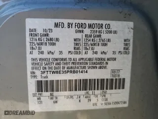 2023 Ford Maverick XL with VIN 3FTTW8E35PRB01414, listed as a Copart auction lot 82535864 with 18,729 mi miles and Salvage Title. Bid and sale history available at carsss.com. Image 12.