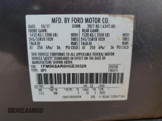 2017 Ford Police Interceptor Utility z VIN 1FM5K8AR0HGE30329, wystawiony jako Copart lot #50967265 z przebiegiem 156 692 mil mil oraz Szkoda całkowita • Salvage title. Historia ofert i sprzedaży dostępna na DreamBid. Obrazek 14.