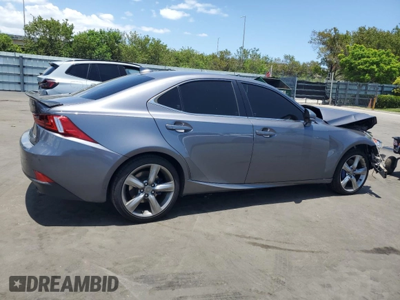 2016 Lexus IS 350 with VIN JTHBE1D20G5026301, listed as a Copart auction lot 57554915 with 76,974 mi miles and Salvage title. Bid and sale history available at DreamBid. Image 3.