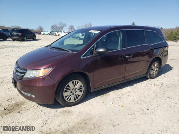 2014 Honda Odyssey LX with VIN 5FNRL5H25EB125991, listed as a Copart auction lot 54273515 with 164,836 mi miles and Clean Title. Bid and sale history available at carsss.com. Image 1.