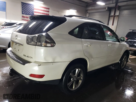 2006 Lexus RX 400h with VIN JTJHW31U960017115, listed as a Copart auction lot 45548935 with 330,629 mi miles and Salvage title. Bid and sale history available at DreamBid. Image 3.