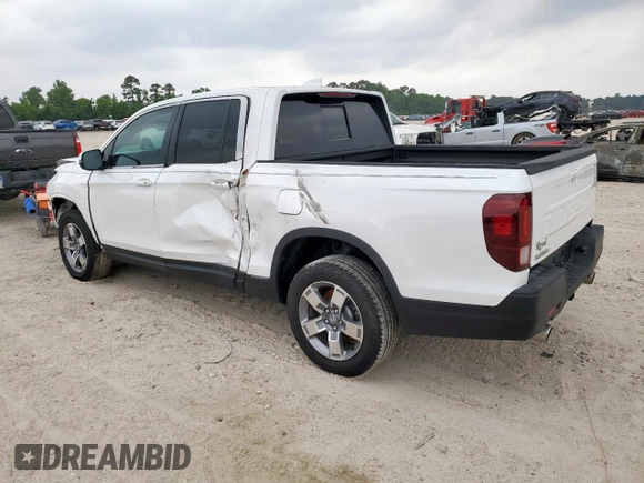 2025 Honda Ridgeline RTL z VIN 5FPYK3F53SB012947, wystawiony jako Copart lot #57884085 z przebiegiem 3 362 mil mil oraz Szkoda całkowita • Salvage title. Historia ofert i sprzedaży dostępna na DreamBid. Obrazek 2.