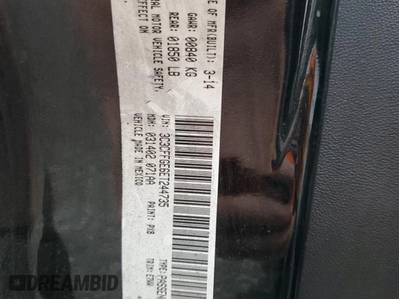 2014 FIAT 500e z VIN 3C3CFFGE6ET244735, wystawiony jako Copart lot #74112064 z przebiegiem 52 226 mil mil oraz Szkoda całkowita • Salvage title. Historia ofert i sprzedaży dostępna na DreamBid. Obrazek 16.